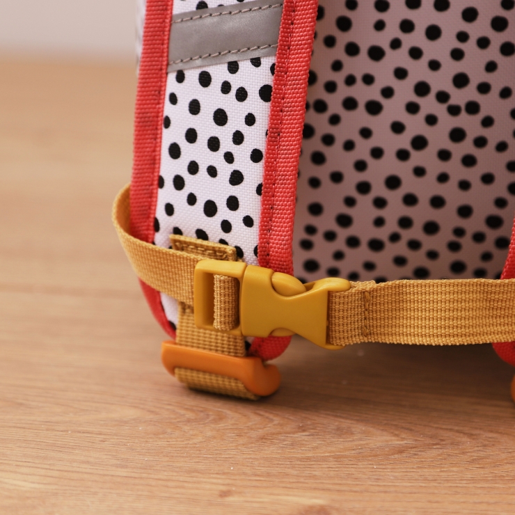 Personalised Black and White Polka Dot Medium Backpack with Grab Handle