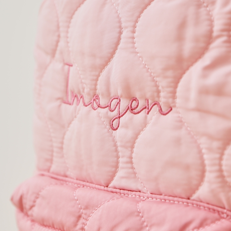 Personalized Pink Quilted Medium Backpack