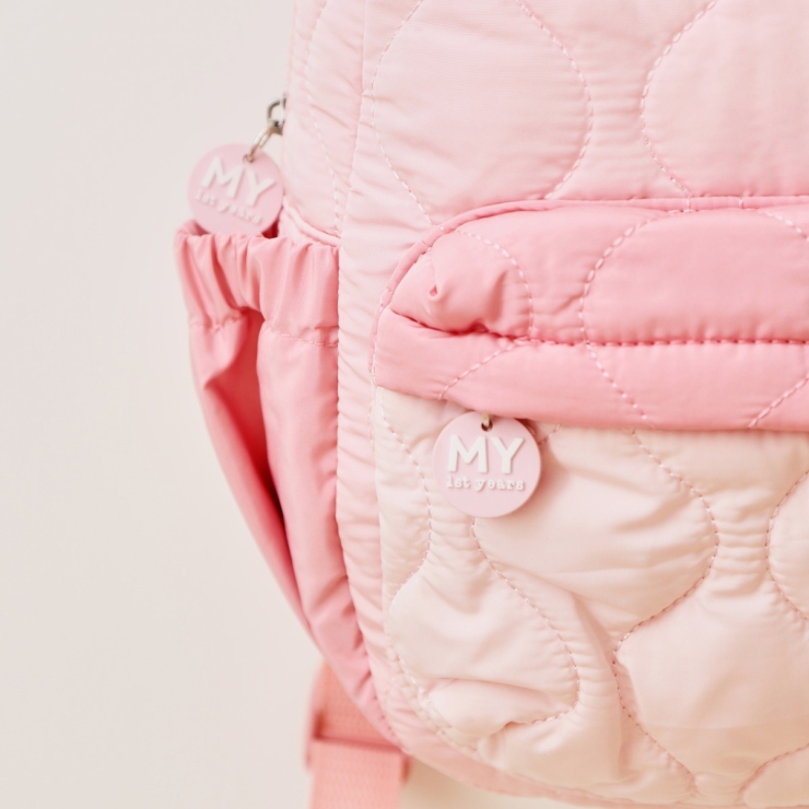 Personalized Pink Quilted Medium Backpack