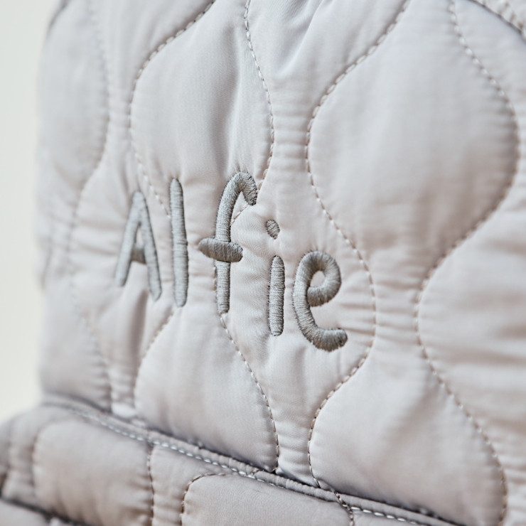 Personalized Grey Quilted Medium Backpack