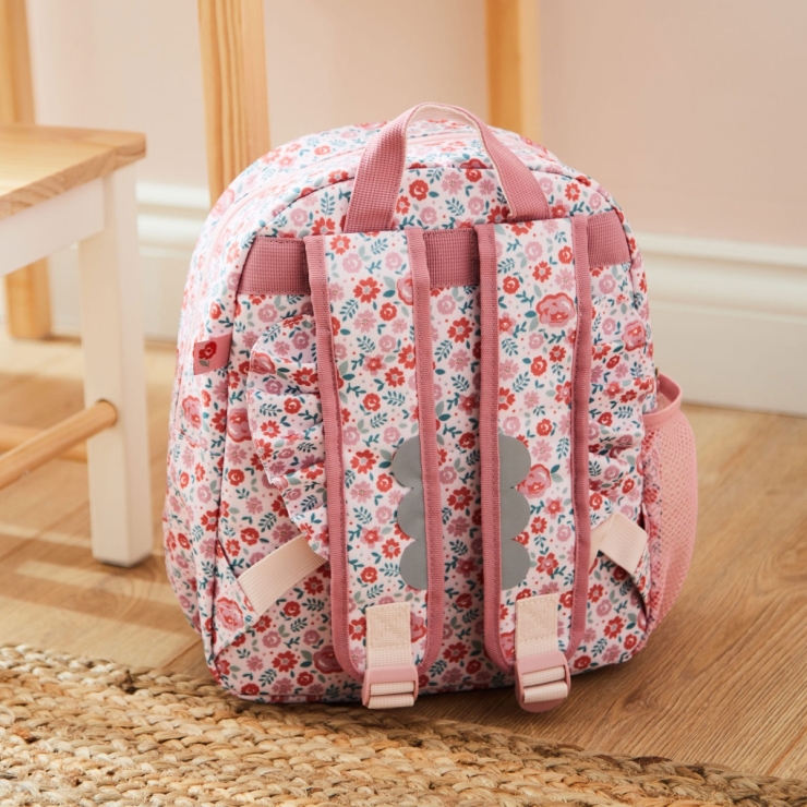 Personalized Pink Ditsy Print Classic Medium Backpack