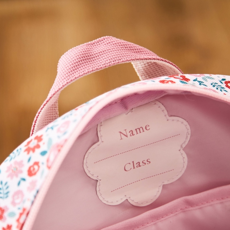 Personalised Pink Ditsy Print Classic Medium Backpack