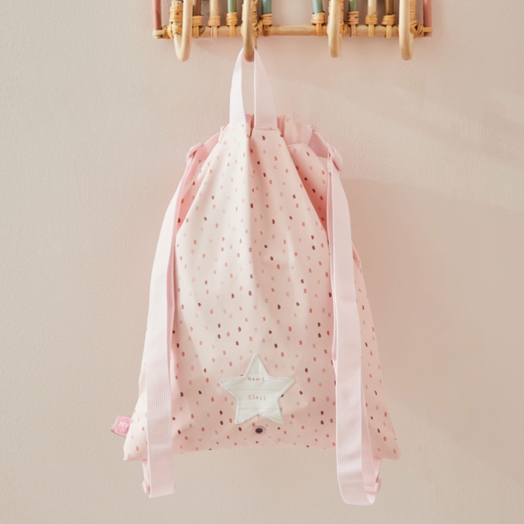 Personalized Pink Spot Drawstring Bag