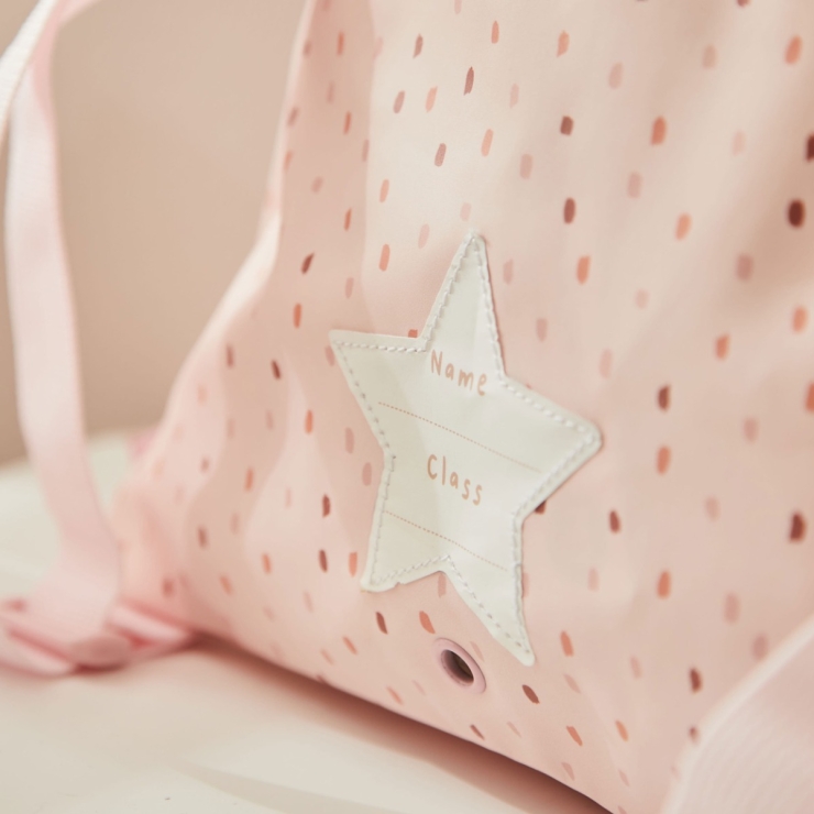 Personalized Pink Spot Drawstring Bag