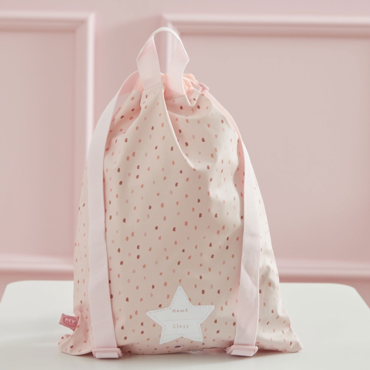 Personalized Pink Spot Drawstring Bag