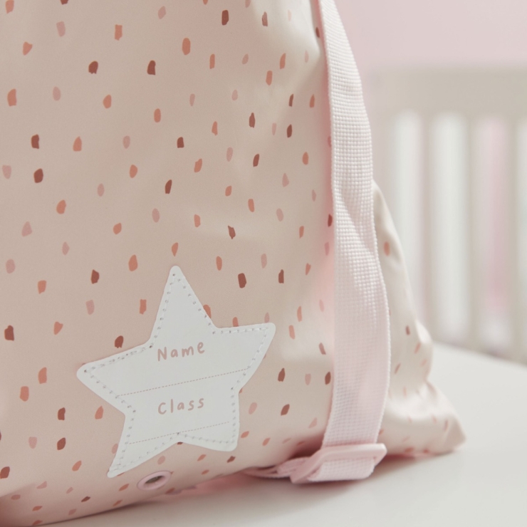 Personalized Pink Spot Drawstring Bag