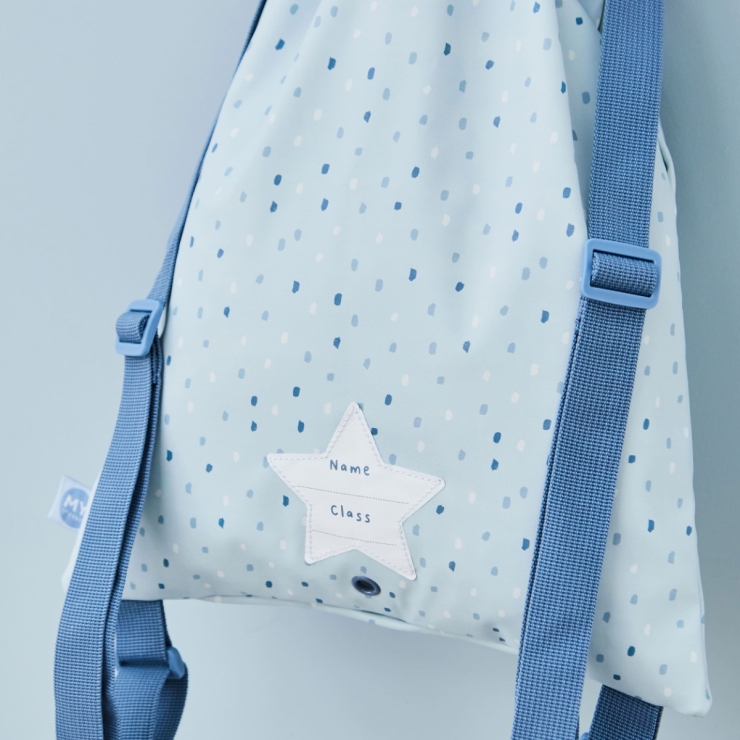 Personalized Blue Spot Drawstring Bag