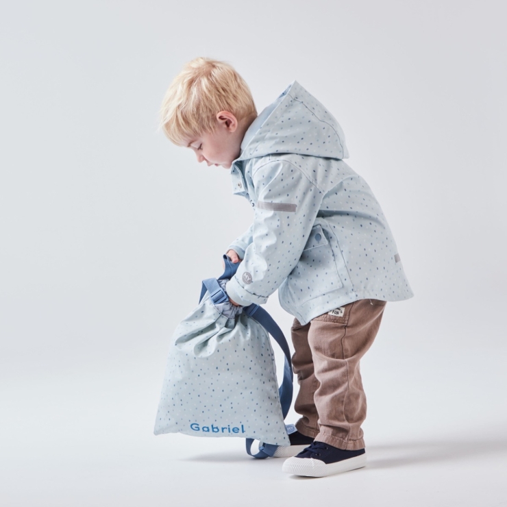Personalized Blue Spot Drawstring Bag