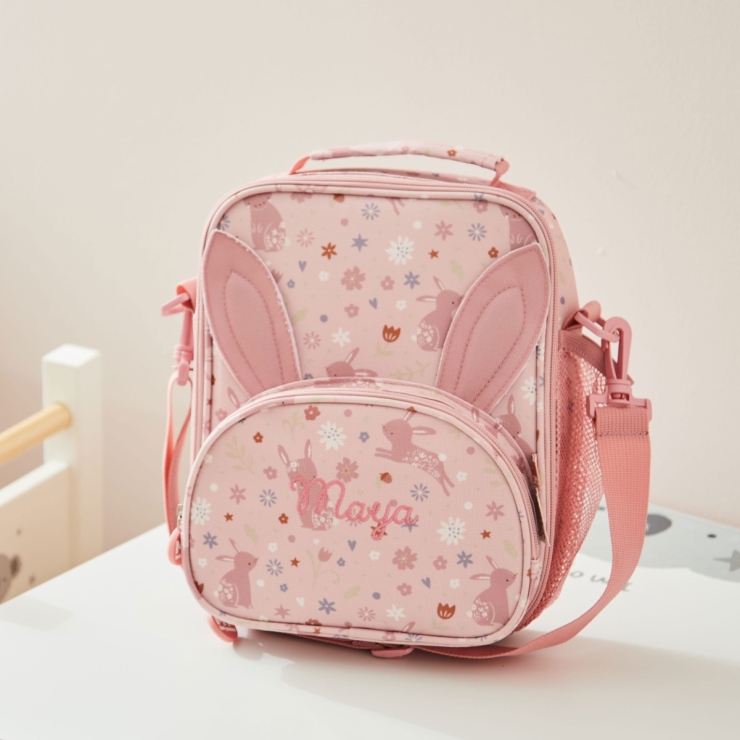 Personalized Pink Bunny Lunch Bag