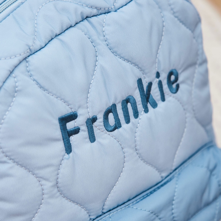 Personalized Blue Quilted Medium Backpack