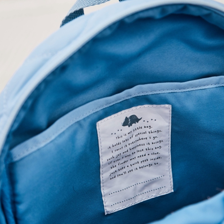 Personalized Blue Quilted Medium Backpack