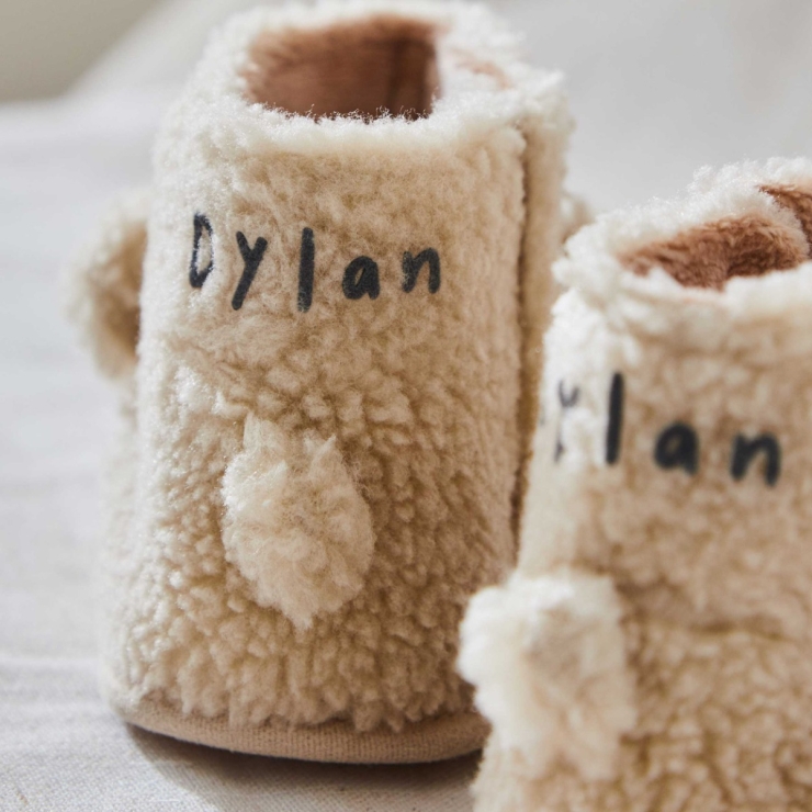 Personalized Brown Bear Borg Booties