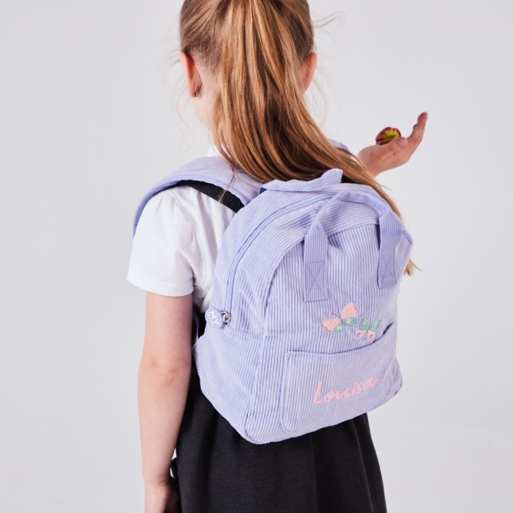 Personalized Butterfly Lilac Mini Cord Backpack