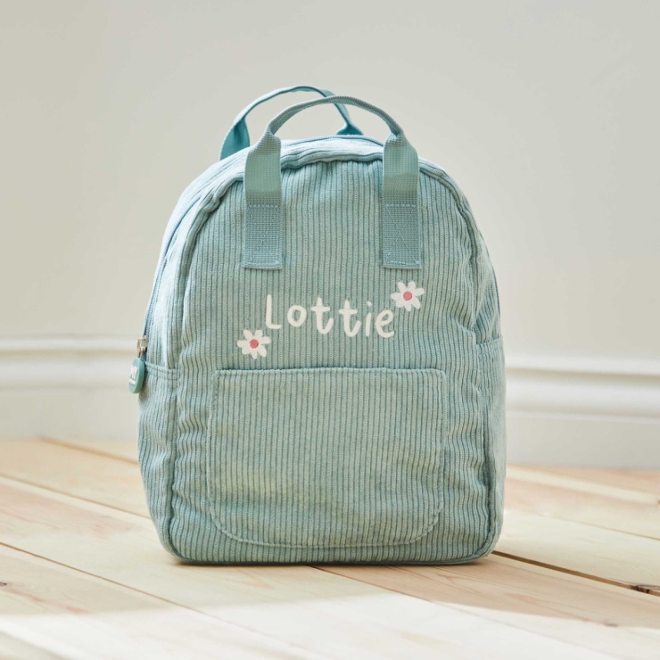 Personalised Daisy Sage Mini Cord Backpack