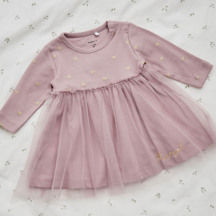 Personalised Mauve Tulle Dress by Name It