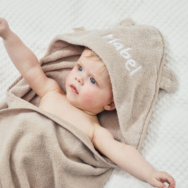 Personalised Oatmeal Hooded Towel