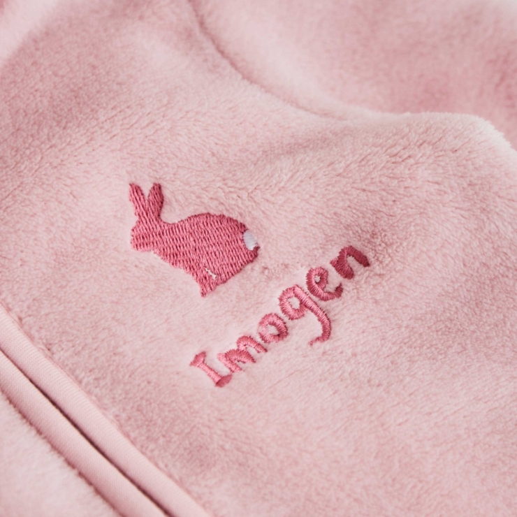 Personalised Bunny Pink Fleece Onesie