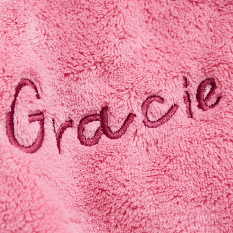 Personalised Peony Pink Fleece Robe With Ears
