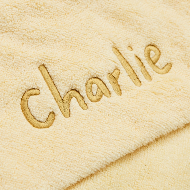 Personalized Yellow Hooded Bath Towel