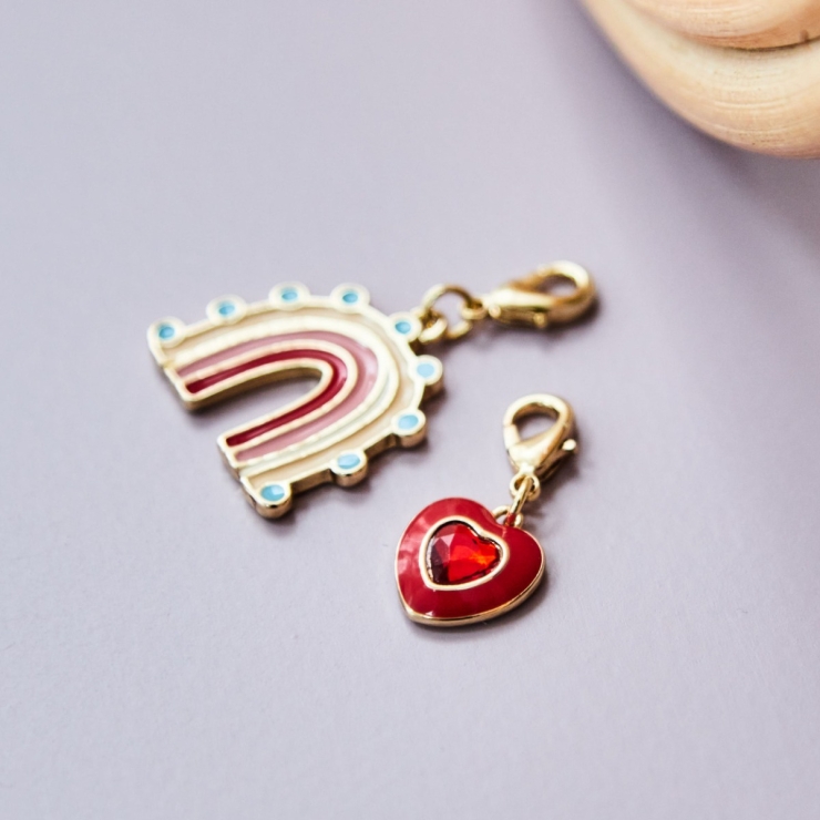 Rainbow and Heart Jewellery Charms