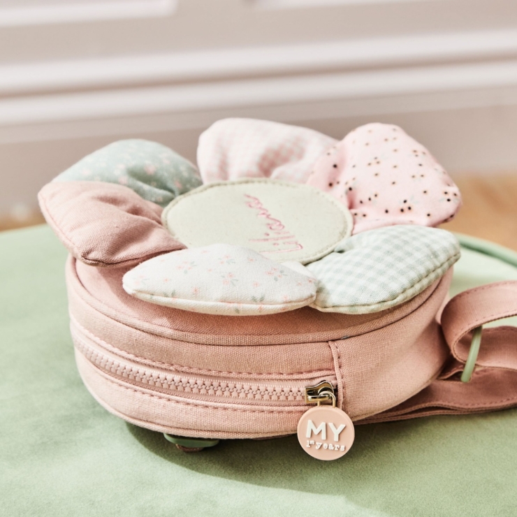 Personalized Pink Flower Tiny Character Backpack