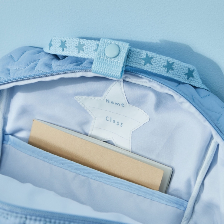 Personalized Blue Star Quilted Medium Backpack  