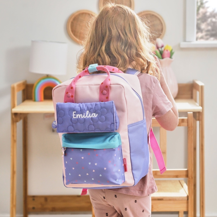 My Kids Personalized Bubble Pop Grab Handle Medium Backpack and Purse