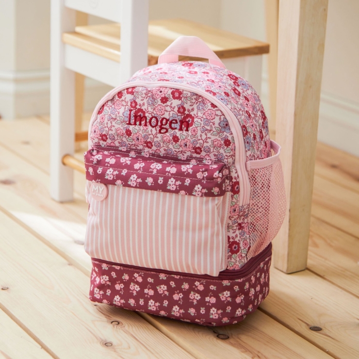 Personalized Ditsy Berry Mini Backpack with Compartment