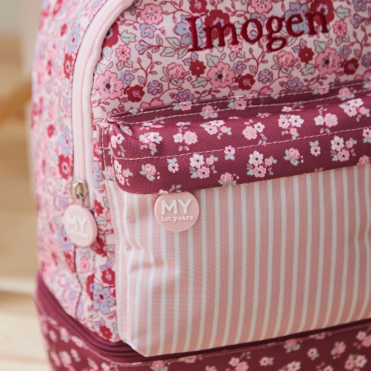 Personalized Ditsy Berry Mini Backpack with Compartment