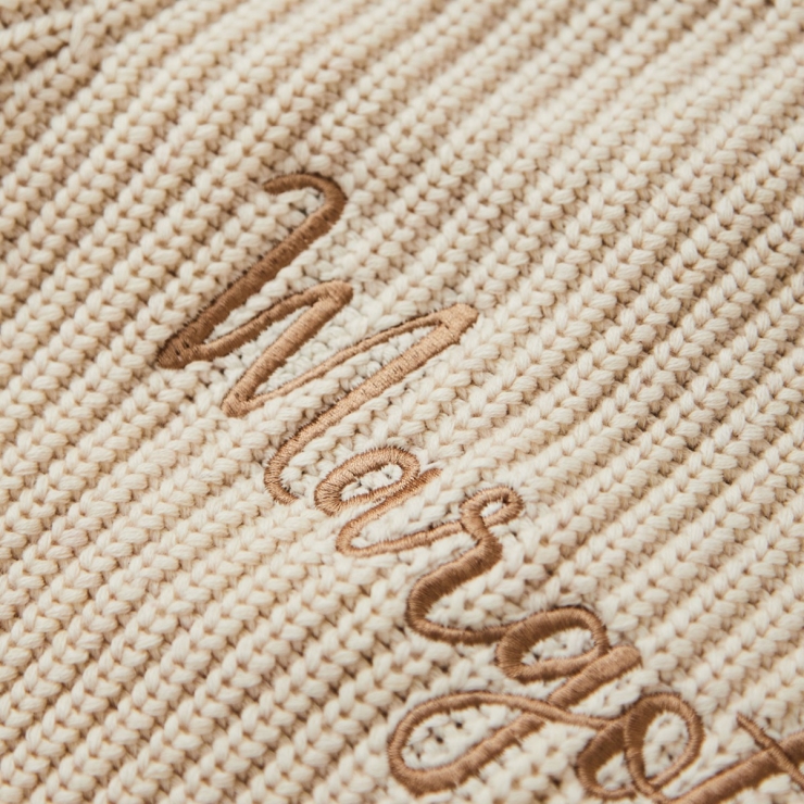 Personalised Oatmeal Knitted Cardigan