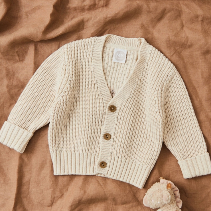 Personalised Oatmeal Knitted Cardigan