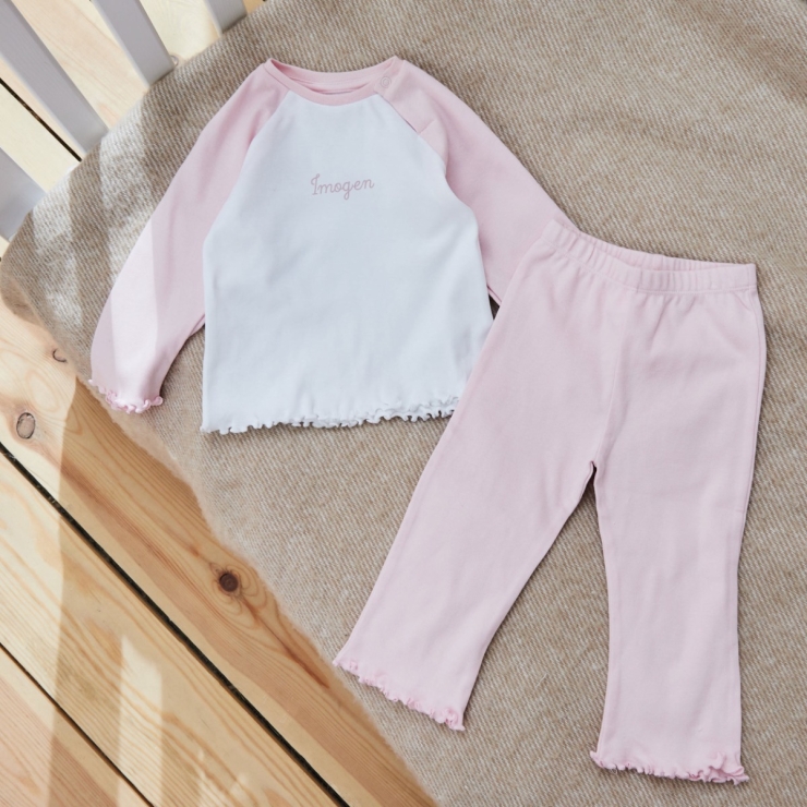 Personalised Pink Jersey Pyjamas 