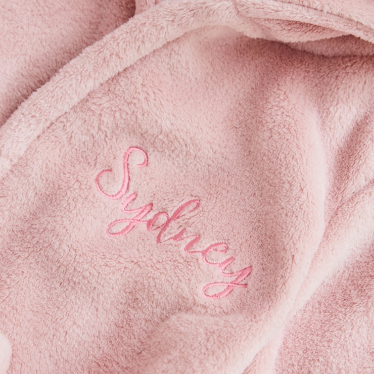 Personalised Pink Bunny Fleece Robe
