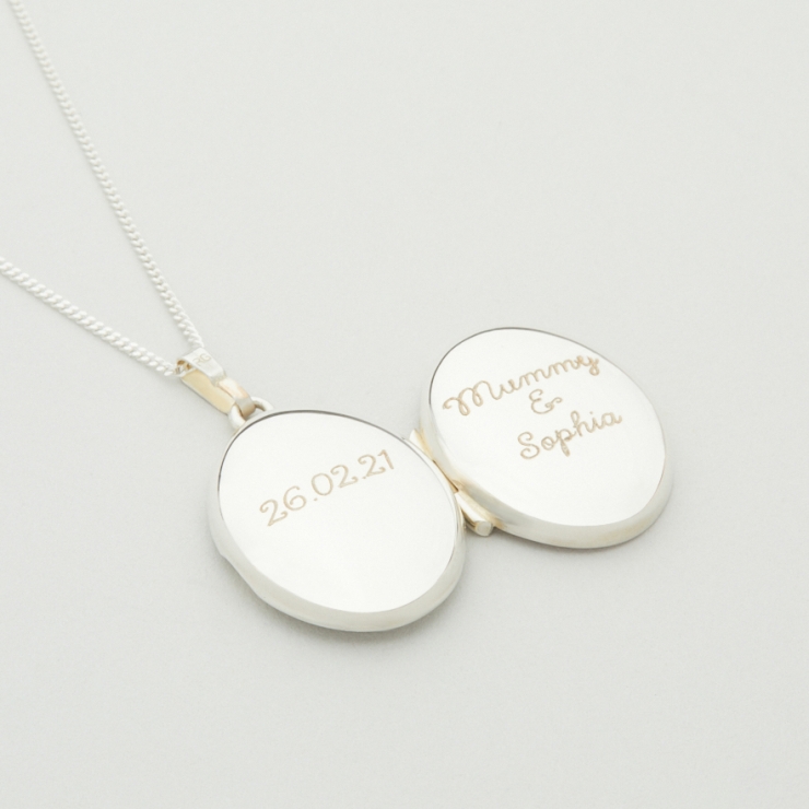 Personalized Sterling Silver Locket Necklace