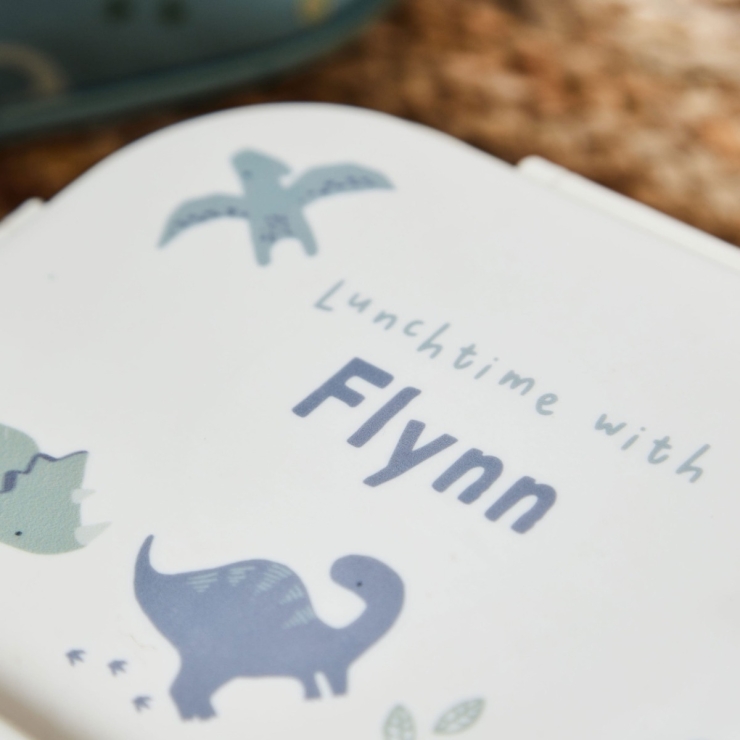 Personalized Dinosaur White Lunchbox