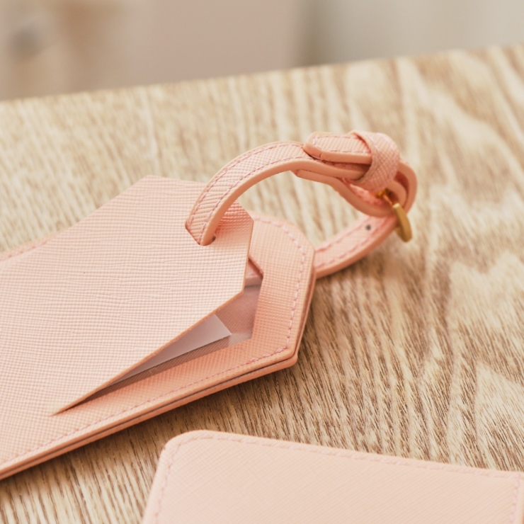 Personalised Pink Safari Baby Passport Holder & Luggage Tag Set