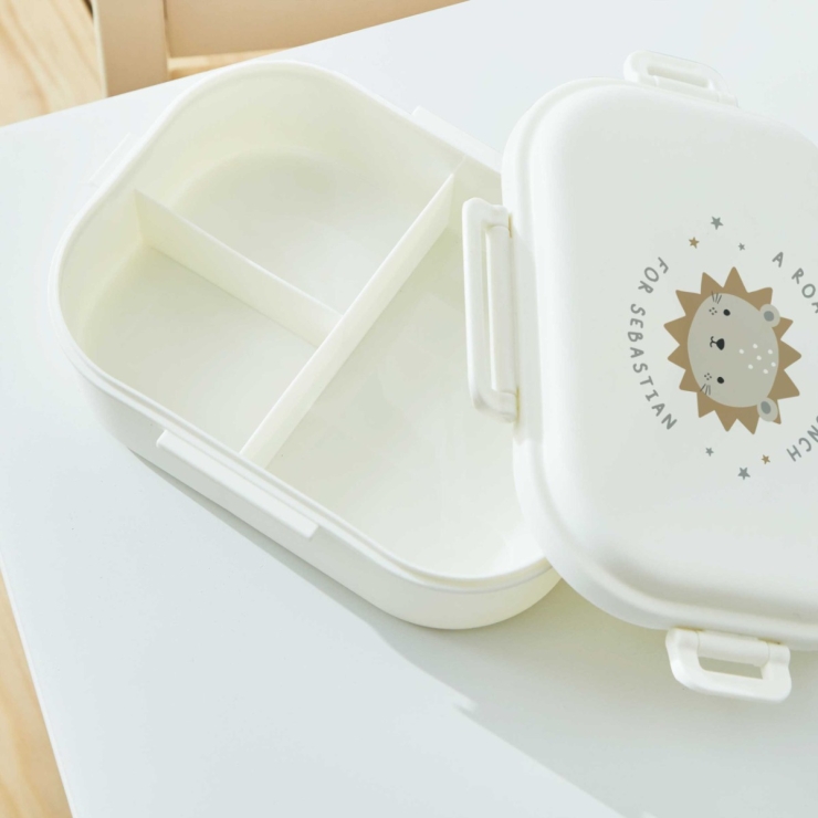 Personalized Lion White Lunchbox