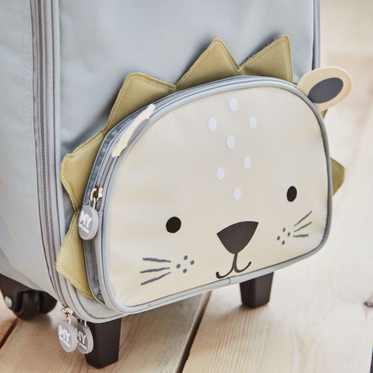 Personalised Grey Lion Suitcase