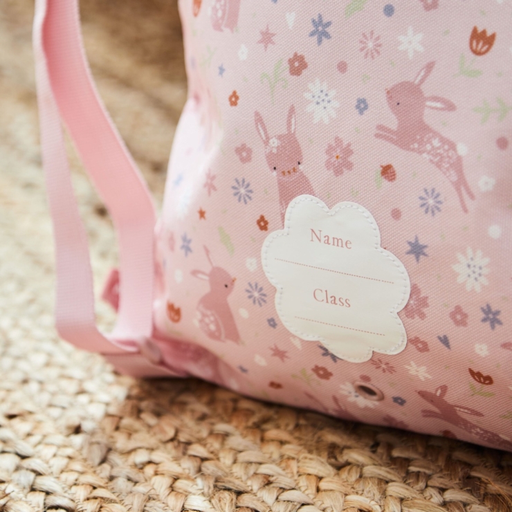 Personalized Pink Bunny Drawstring Bag