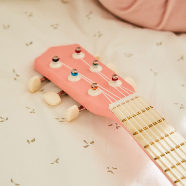 Personalised Pink Guitar Wooden Toy FSC®