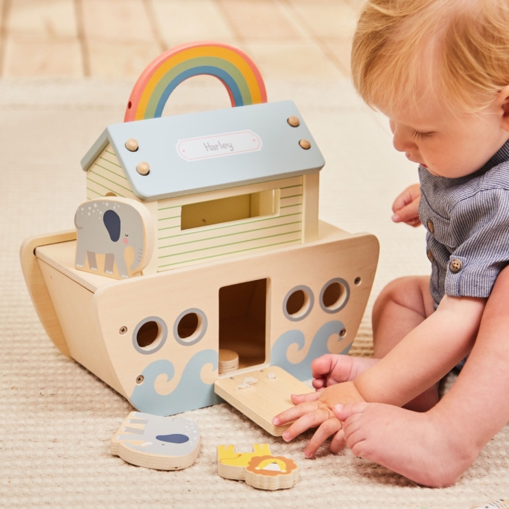 Personalized Wooden Noah's Animal Ark Play Set FSC®