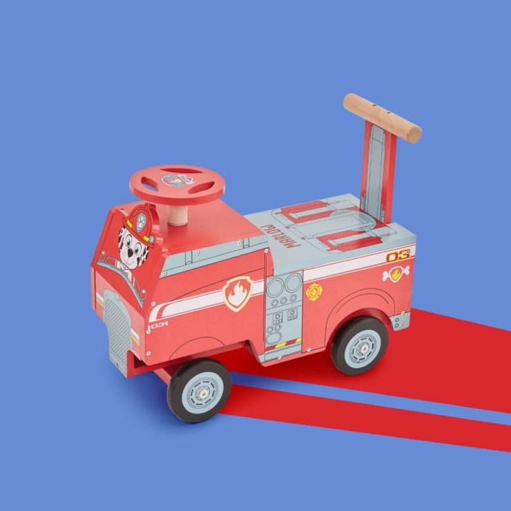 8th Wonder Personalised Paw Patrol Wooden Ride On Fire Truck