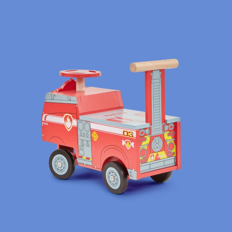 8th Wonder Personalised Paw Patrol Wooden Ride On Fire Truck