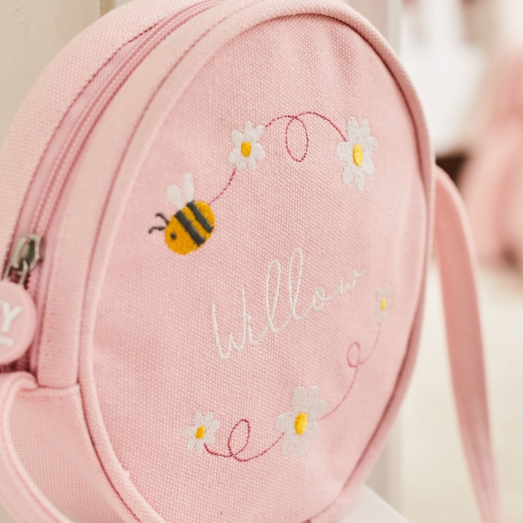 Personalized Bumblebee Design Pink Handbag