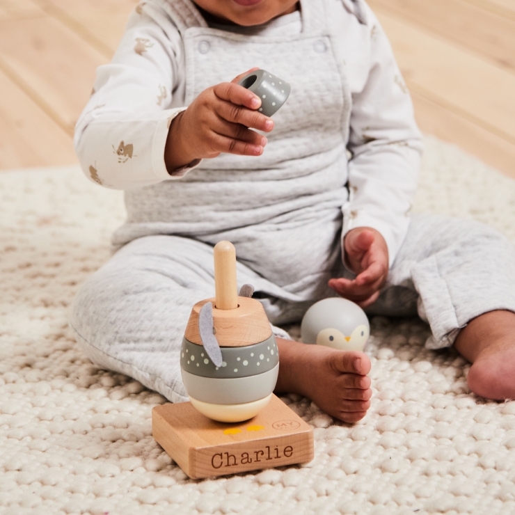 Personalised Penguin Stacker Toy FSC®