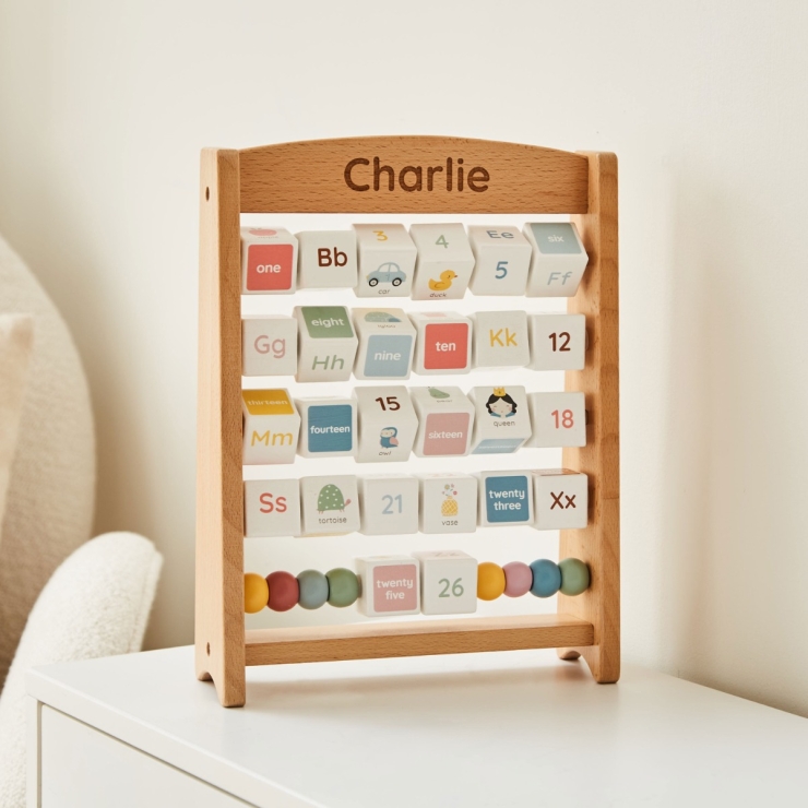 Personalised Wooden Alphabet Abacus Toy FSC®