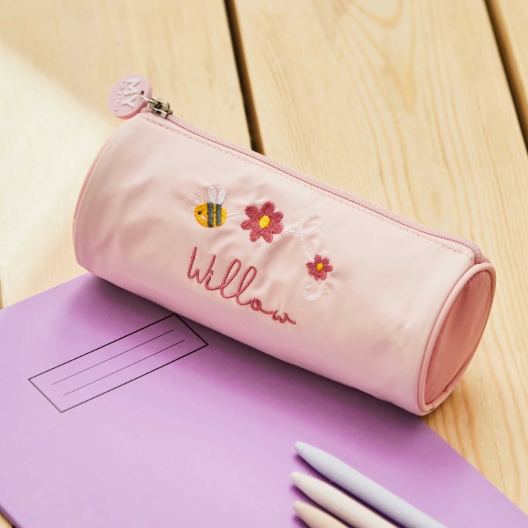 Personalized Bumblebee Pink Pencil Case
