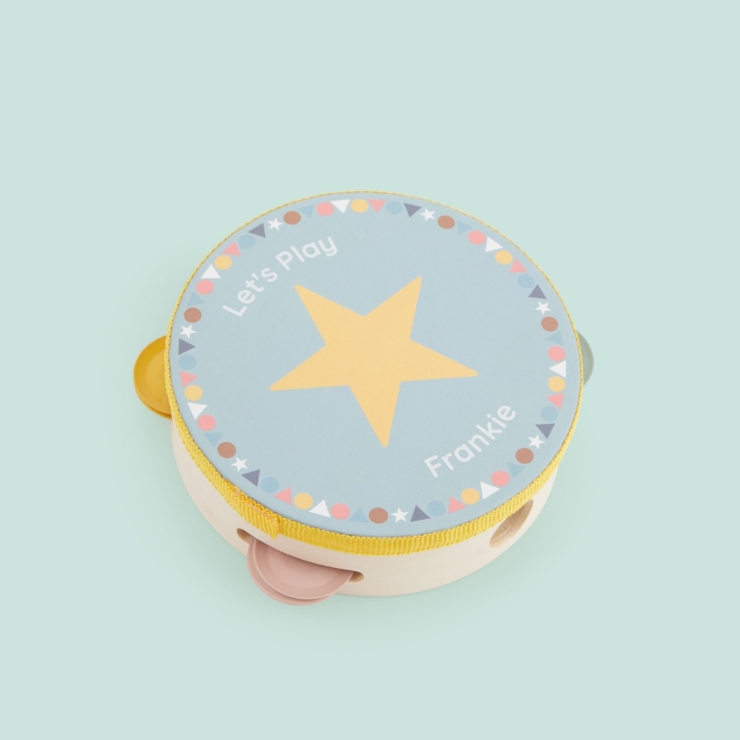 Personalised Colourful Childrens Tambourine Toy FSC®