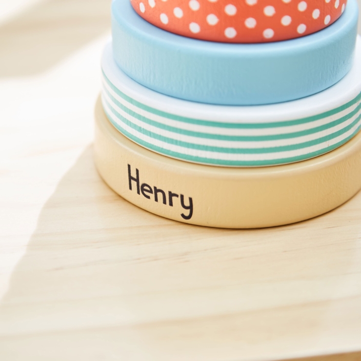 Orange Tree Toys Personalised Wooden Paddington Bear Stacker Toy