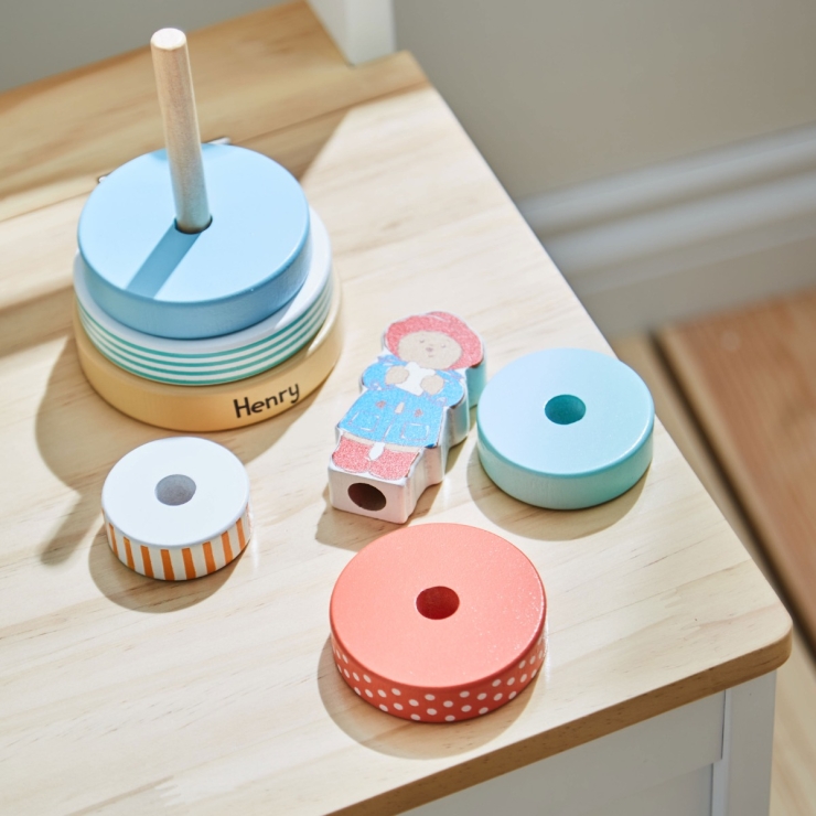 Orange Tree Toys Personalised Wooden Paddington Bear Stacker Toy